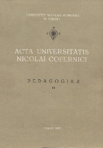Acta Universitatis Nicolai Copernici, Pedagogika I